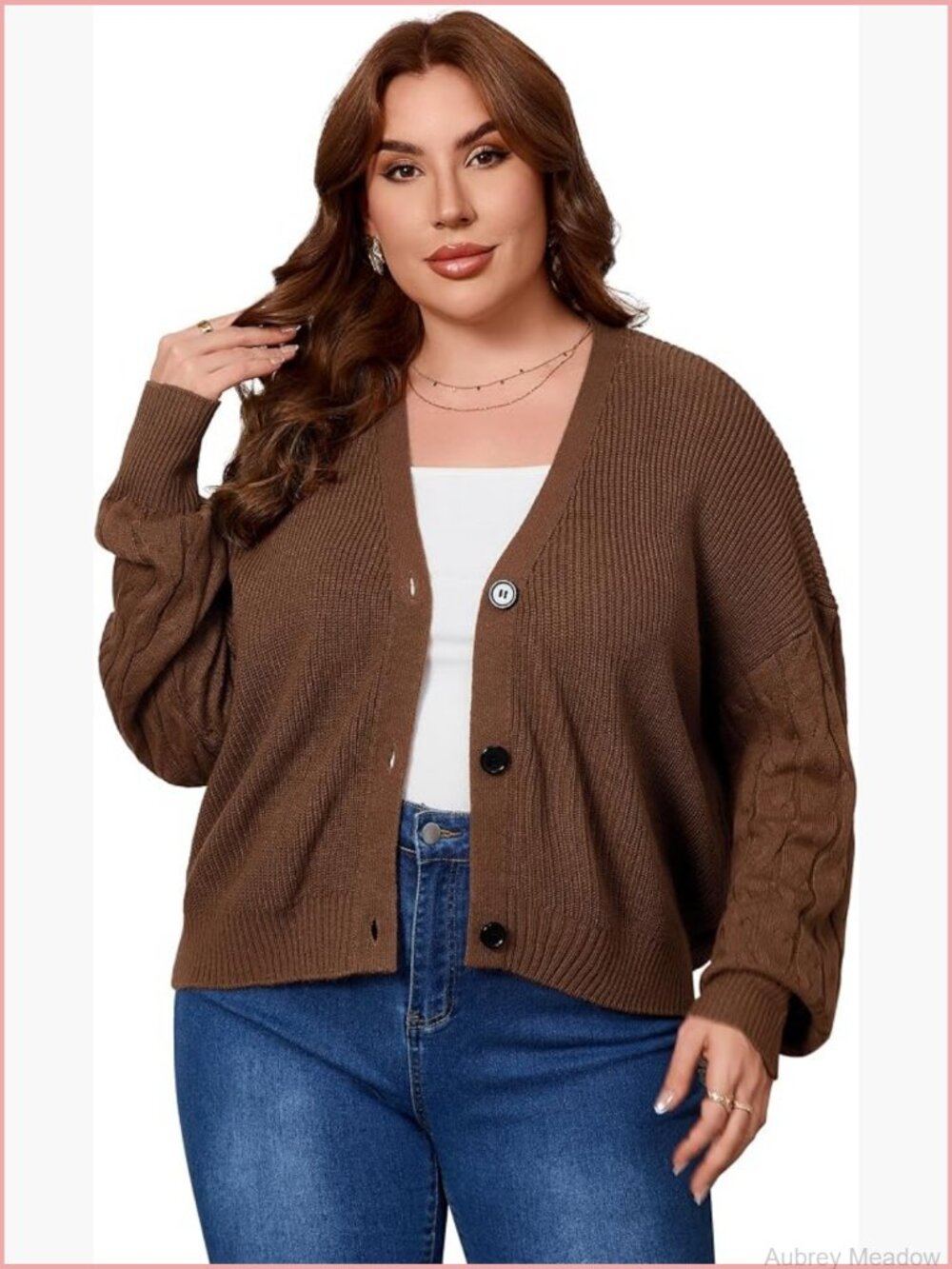 Women's Plus Size Cardigan Sweater Oversized Button Down Long Sleeve Knit Open
